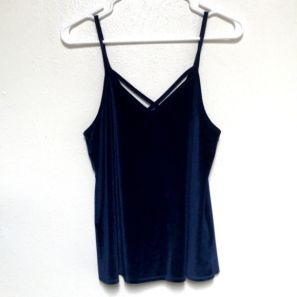 BEAR DANCE Navy Criss Cross Tank, sz L - SEXY! - Picture 1 of 4